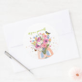 「自分で成長」サークルステッカー ラウンドシール (封筒)