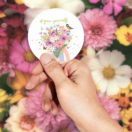 「自分で成長」サークルステッカー ラウンドシール