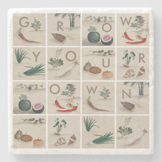 自分で成長 ストーンコースター (正面)