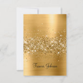 自分で折りたまえ!輝くゴールドのネームプレースカード 招待状 (正面)