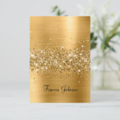 自分で折りたまえ!輝くゴールドのネームプレースカード 招待状 (スタンド正面)