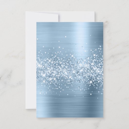 自分で折りたまえ！輝く青い名前の席札 招待状 (裏面)