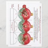 自分で折り畳み可能なチキンクリスマスオーナメントを作る (正面/裏面)