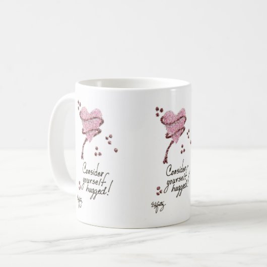 自分で抱き締めたX 3 コーヒーマグカップ (正面左)