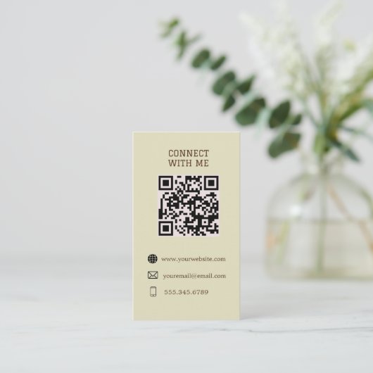 自分で接続 – QRコーカスタムドカード 名刺 (スタンド正面)