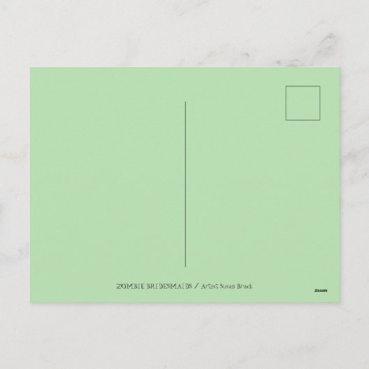 自分で撮った素敵な不気味なゾンビの花嫁介添人 シーズンポストカード (裏面)