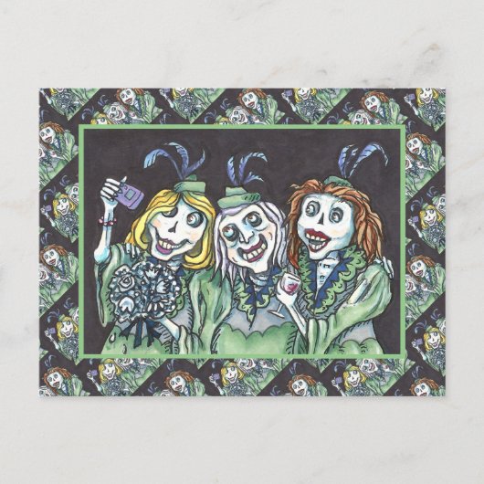 自分で撮った素敵な不気味なゾンビの花嫁介添人 シーズンポストカード (正面)