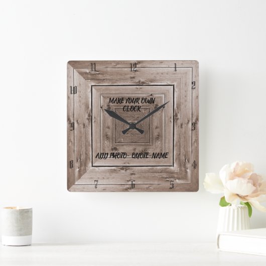 自分で時計を作る スクエア壁時計 (ホーム)