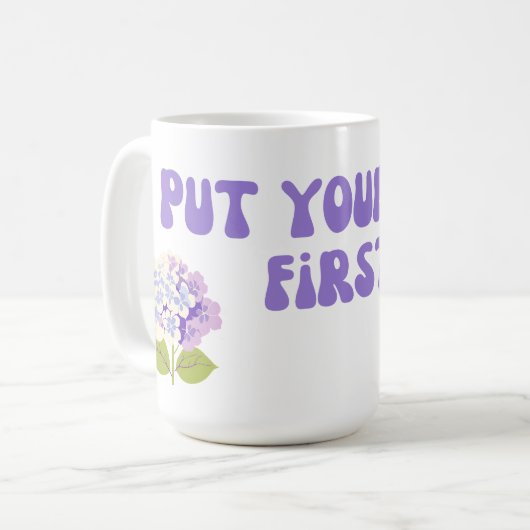 自分で最初のマグカップを置く コーヒーマグカップ (正面左)