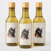 自分で火の通る黒猫を作る ワインラベル (ボトル)