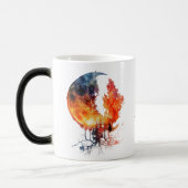 自分で燃える月の木を作成する モーフィングマグカップ (左)