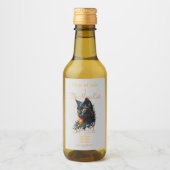 自分で燃える黒猫バストを作る ワインラベル (正面)