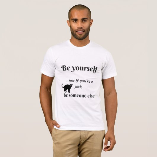 自分で猫のおもしろい男のTシャツを着て Tシャツ (正面フル)