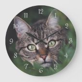 自分で猫の写真を作成するラウンドウォール時計 ラージ壁時計 (正面)