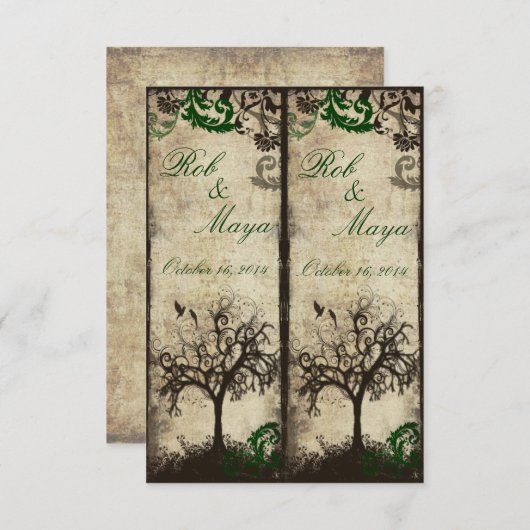 自分で結婚式の引き出物ブックマークを切り取る (正面/裏面)