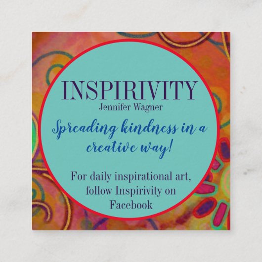 「自分で美しく」インスピレーションの優しさカード スクエア名刺 (裏面)