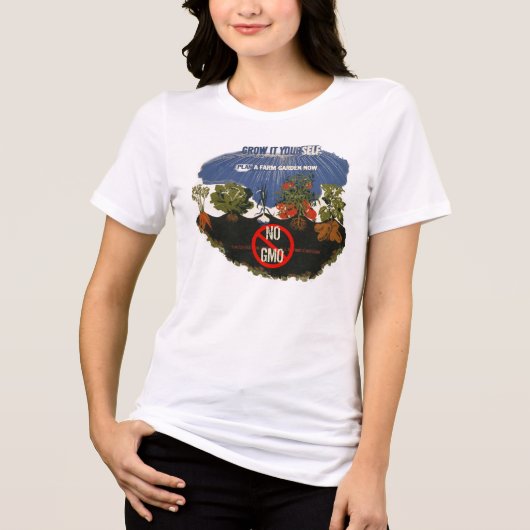 自分で育てよう 無遺伝子組み換え トライブレンドTシャツ (正面)