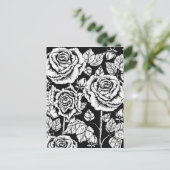 自分で色を付けられるバラ ポストカード (スタンド正面)