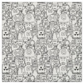 自分で色を付ける白い可愛いロボット ファブリック (見本)