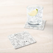 自分で色を付ける – "海の下" スクエアペーパーコースター (インサイチュ)