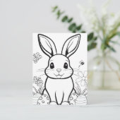 自分で色を付けろ!イースターバニー葉書 ポストカード (スタンド正面)