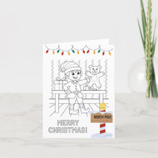 自分で色を塗るクリスマスカード サンキューカード