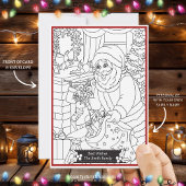 自分で色を塗る楽しいクリスマスのサンタ シーズンカード