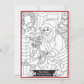 自分で色を塗る楽しいクリスマスのサンタ シーズンカード (正面)