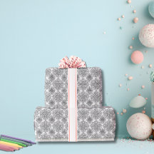 自分で色を塗れるオリジナルデザインの菊の花ギフト包装紙