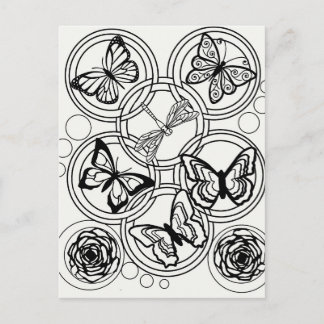 自分で色を塗れる大人の塗り絵（ティーン向け） ポストカード