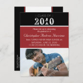 自分で色を選んで卒業はがき インビテーションポストカード (正面/裏面)