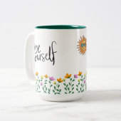 自分で花を咲かせてかわいいデザイン ツートーンマグカップ (正面左)