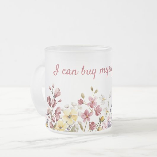 自分で花買が咲く フロストグラスマグカップ (正面左)