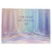 自分で虹のクリスマスの落雪を作る ラージペーパーバッグ (裏面)