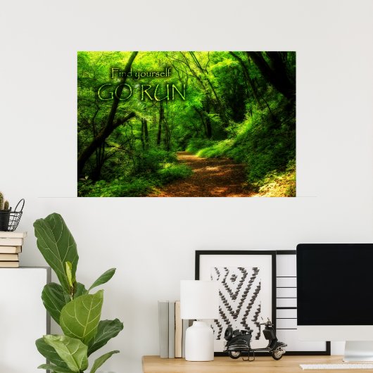 自分で行く走魔法フォレストを見つやる気を起こさせるけ ポスター (ホームオフィス)