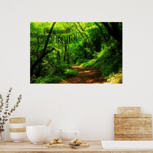 自分で行く走魔法フォレストを見つやる気を起こさせるけ ポスター (キッチン)