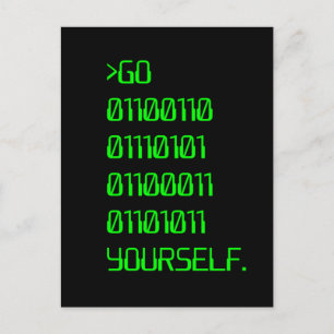 自分で行く( Binary Curse Word ) ポストカード