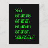 自分で行く( Binary Curse Word ) ポストカード (正面)