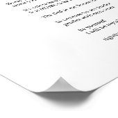 自分で詩の詩白黒ウォールアートデコル ポスター (角)