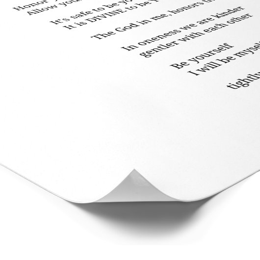 自分で詩の詩白黒ウォールアートデコル ポスター (角)