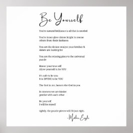 自分で詩の詩白黒ウォールアートデコル ポスター