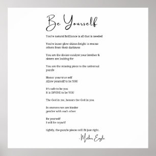 自分で詩の詩白黒ウォールアートデコル ポスター