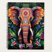 自分で象のトーテムをカラフル作成する プランナー手帳 (正面)