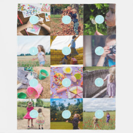 自分で選んだ12枚の写真を入れたカスタマイズ可能なフリースブランケット フリースブランケット