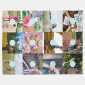 自分で選んだ12枚の写真を入れたカスタマイズ可能なフリースブランケット フリースブランケット (正面(横))