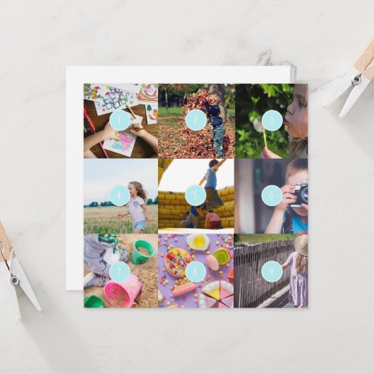 自分で選んだ9枚の写真をカスタマイズしたカード写真を追加 カード (正面/裏面インサイチュ)