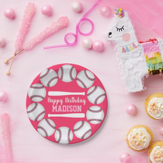 自分で野球の誕生日パーティーを作成 ペーパープレート (パーティー)