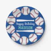 自分で野球の誕生日パーティーを作成 ペーパープレート (正面)