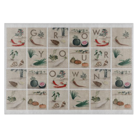 自分で野菜を育てるイラストレーション広場 カッティングボード (正面)