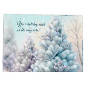 自分で雪のふわふわのクリスマスツリーを作成 ラージペーパーバッグ (裏面)